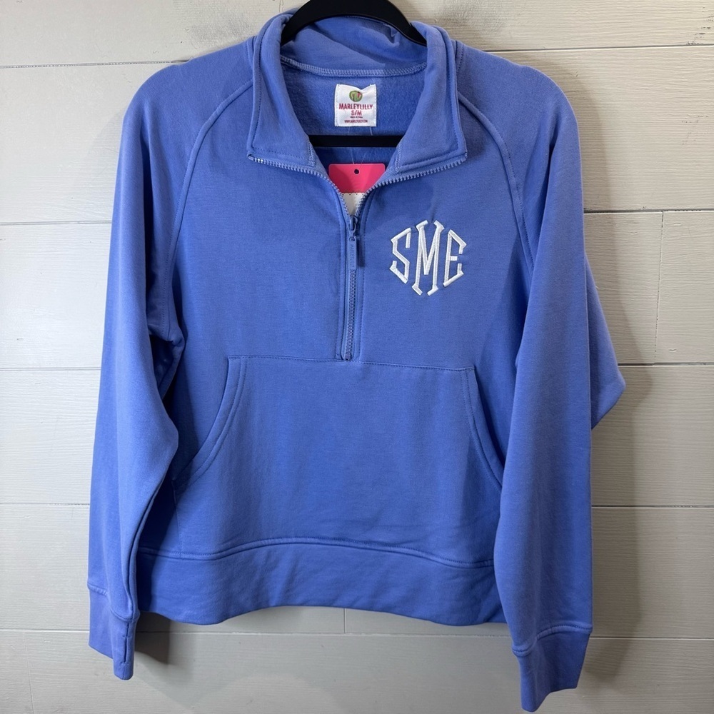Marleylilly NWT Monogrammed Quarter Zip Pullover Size S/M